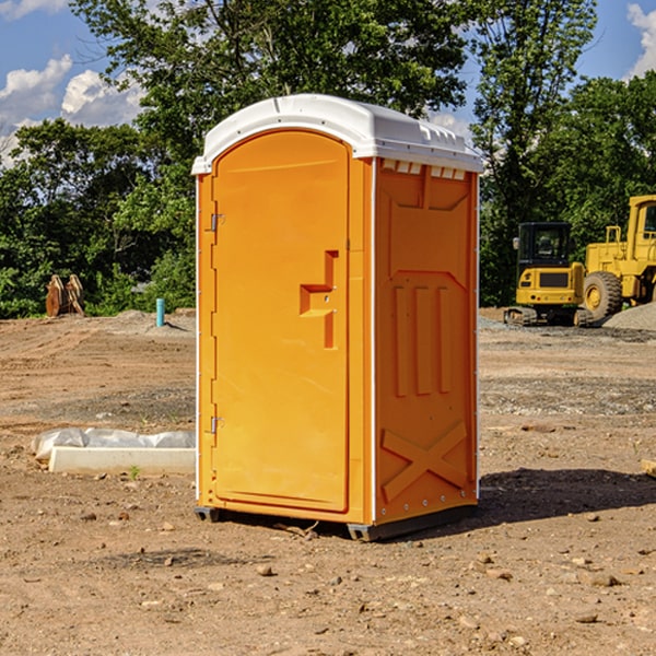 how often are the portable restrooms cleaned and serviced during a rental period in Comfort MN